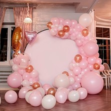 Partinity 10 Adet 5 Inç 12 cm Pembe Balon Doğum Günü Balonu Mini Balon