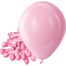 Partinity 10 Adet 5 Inç 12 cm Pembe Balon Doğum Günü Balonu Mini Balon