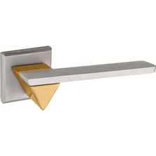 Larua Kare Rozetli Alüminyum Kapı Kolu (Oda/yale/wc) Saten - Altın