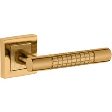 Stil Kare Rozetli Alüminyum Kapı Kolu (Oda/yale/wc) V2 Altın