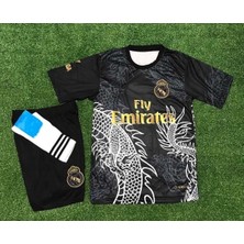 Dayıbalı Rm Cristiano Ronaldo 2023/24 Yeni Sezon Dragon ( Ejderha) Desenli Çocuk Forması+Şort+Çorap 3'lü Set