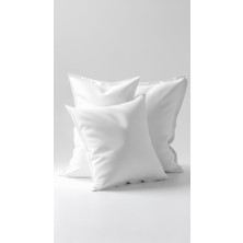 3 Adet Beyaz Tela Kırlent Iç Yastığı 40X40 Cm, 350 Gr, Antibakteriyel Silikon Dolgulu