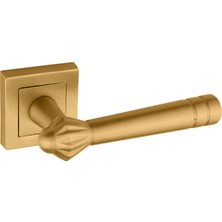 Yalı Koleksiyonu Kare Rozetli Alüminyum Kapı Kolu (Oda/yale/wc) Mat Altın