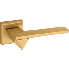 Larua Kare Rozetli Alüminyum Kapı Kolu (Oda/yale/wc) Mat Altın