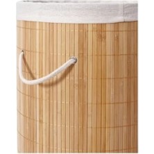 Yuvarlak Bambu Kirli Sepeti