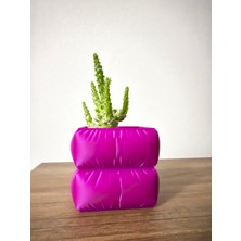 Kapitone Desenli Renkli Saksı - 6cm x 6cm -Modern Dekoratif Saksı (Bitkisiz Gönderilir)