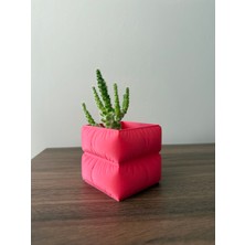Kapitone Desenli Renkli Saksı - 6cm x 6cm -Modern Dekoratif Saksı (Bitkisiz Gönderilir)