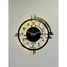 Işıklı Ahşap Duvar Saati 48 Cm, Dekoratif ve Modern Tasarım