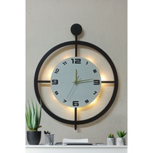 Beyaz LED Işıklı Duvar Saati, 50X40 Cm, Oval, Dekoratif ve Şık Tasarım