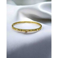 Unisex Roma Rakamlı Çelik Kelepçe