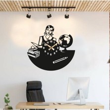 Lazer Kesim Siyah Öğretmenler Için Özel Duvar Saati