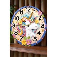 Sessiz Yuvarlak Ahşap Duvar Saati, 3D ve 2d Tasarım, Çocuk Odası Dekoru