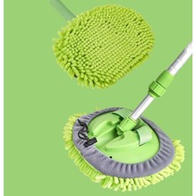 Yedek Mikrofiber Bezli Fosfor Yeşili Eldiven Gibi Kullanılabilen 180 Derece Dönebilen Esnek BaşlıklıTeleskopik Saplı Çizik ve İz Bırakmayan Araba Yıkama Fırçası