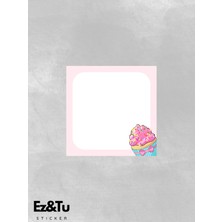 Ez&tu Stıcker  Etiket Hediyeli 4'lü Desenli Küp Not Güneşli, Çicekli, Tel Desenli, Pembe Pasta