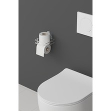 Hill Homes Yapışkanlı Tuvalet Kağıtlığı Tutacağı Askısı Gümüş Gri Krom Metal Tuvalet Kağıtlık