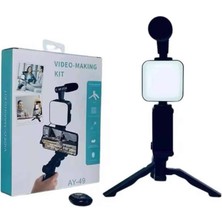 Video Making Kit Telefon Tutucu Vlog Video Mini LED Işıklı
