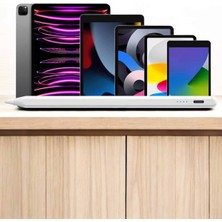 Dokunmatik Kalem Beyaz Şarjlı Yedek Uçlu Android ve Ios Uyumlu
