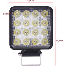 16 Ledli Çalışma Lambası Araç Görüş Lambası Oto Lamba