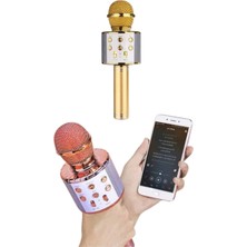 Bluetooth Hoparlör USB Aux Sd Kart Kaoroke Mikrofon Uzun Pil Ömrü