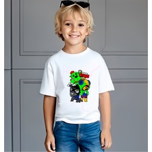 Erkek ve Kız Çocuk Tişört – Brawl Stars Karakter Baskılı – Pamuklu Yazlık Tişört – Spike, Leon, Crow – Gamer Tasarım – 5-14 Yaş