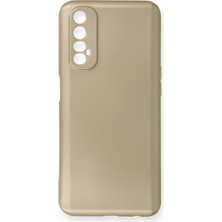 Newface Realme 7 Kılıf First Silikon - Gold Drstr