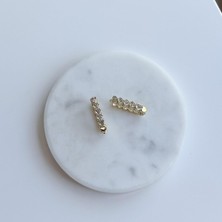 Çelik Kalpli Taşlı Küpe