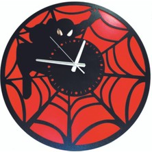 Kırmızı Siyah Dekoratif Çocuk ve Genç Odası Duvar Saati