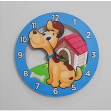 Renkli ve Eğlenceli Çocuk Duvar Saati, 40X40 Cm, Lazer Kesim, Uv Baskılı