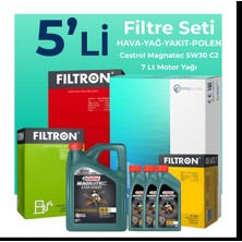 Filtron Mitsubishi L200 2.5 Dizel Filtre Bakım Seti Castrol Motor Yağlı (2008-2015) 5 Li