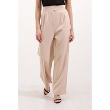 Arben Boutique Bej Yüksek Bel Kumaş Pantolon 6612