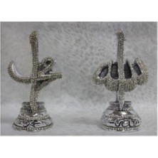 Taşlı Allah ve Muhammed Lafzı Gümüş Takı, Şık ve Zarif Tasarım