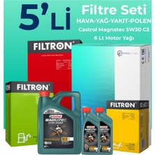 Filtron FORD Connect 1.8 Dizel Filtre Bakım Seti Castrol Motor Yağlı (2002-2013) 5 Li