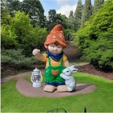 Bahçe Dekoratif Erkek Çocuk Cüce Figürü, Şık ve Sevimli Dekorasyon Aksesuarı