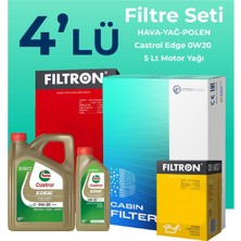 Filtron Volkswagen Golf 1.5 TSi Filtre Bakım Seti Castrol Motor Yağlı (2020-2024) 4 Lü