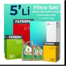 Filtron BMW 7.40 Dizel xDrive Filtre Bakım Seti Castrol Motor Yağlı (2010-2012) 5 Li