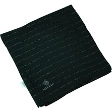 Valino 100X100 cm Siyah Çizgili Simli Krep Eşarp
