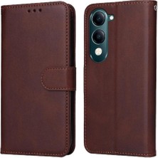 Mellow Boutique Vivo Y29S 5g Basit Iş Pu Deri Manyetik Kapaklı Cüzdan Telefon Kılıfı Kart Tutuculu Koruma Kılıfı (Yurt Dışından)
