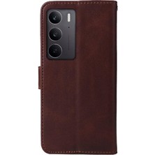 Mellow Boutique Realme C75 4g Basit Iş Pu Deri Manyetik Kapaklı Cüzdan Telefon Kılıfı Kart Tutuculu Koruma Kılıfı (Yurt Dışından)