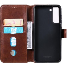 Mellow Boutique Samsung Galaxy S21 Fe Basit Iş Pu Deri Manyetik Kapaklı Cüzdan Telefon Kılıfı Kart Tutuculu Koruma Kılıfı (Yurt Dışından)