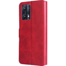 Mellow Boutique Realme 9 Pro 5g Basit Iş Pu Deri Manyetik Kapaklı Cüzdan Telefon Kılıfı Kart Tutuculu Koruma Kılıfı (Yurt Dışından)