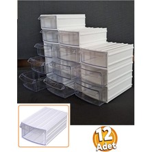 Şeffaf Çekmeceli Organizer Kutu 12 Kutu Dremel Gravür Boncuk Mücevher Saklama Kutusu Düzenleyici