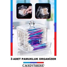 Premium Klasik Pamuklu Çubuk Organizer Modern Kozmetik Düzenleyici Şık Pamukluk Makyaj Organizer