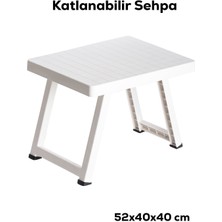 0010 Portatif Katlanabilir Kamp Piknik Balkon Masası - Küçük Plastik Katlanır Sehpa