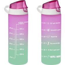 0,75 Lt Çift Renk Boyalı Ölçü Baskılı Matara-Pembe