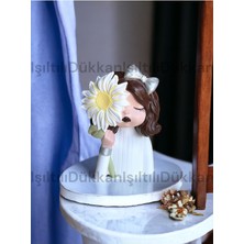 Beyaz Kız Biblo / Heykel / Kalemlik / Sukulent Saksısı / Hediyelik / El Yapımı