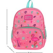 Pembe Flamingo Desenli Anaokulu Kreş Sırt Çantası 24102