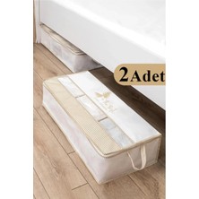 2 Adet Premium Baskılı Pencereli Baza Altı Düzenleyici Hurç 70X32X20 Baskılı Premium Özel Kumaş