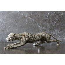 Dekoratif Polyester Leopar Biblo Gümüş Eskitme