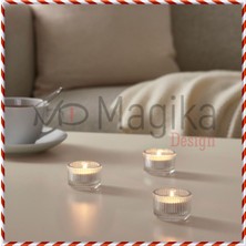 Md Finsmak Tealight Mumluk, Saydam Cam, 3.5 cm x 3 Adet