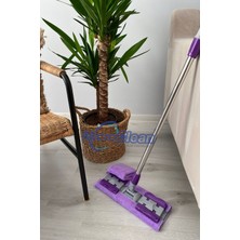 Missclean ( 1 Adet ) Mor Yedek Bez Hediyeli Yer Mopu,fayans Duvar Yüzey Temizlik Mikrofiber Mop
